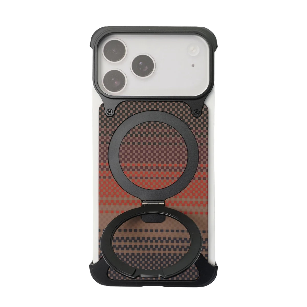 Carbon Fiber  Frameless Metal Magsafe Case with Kickstand