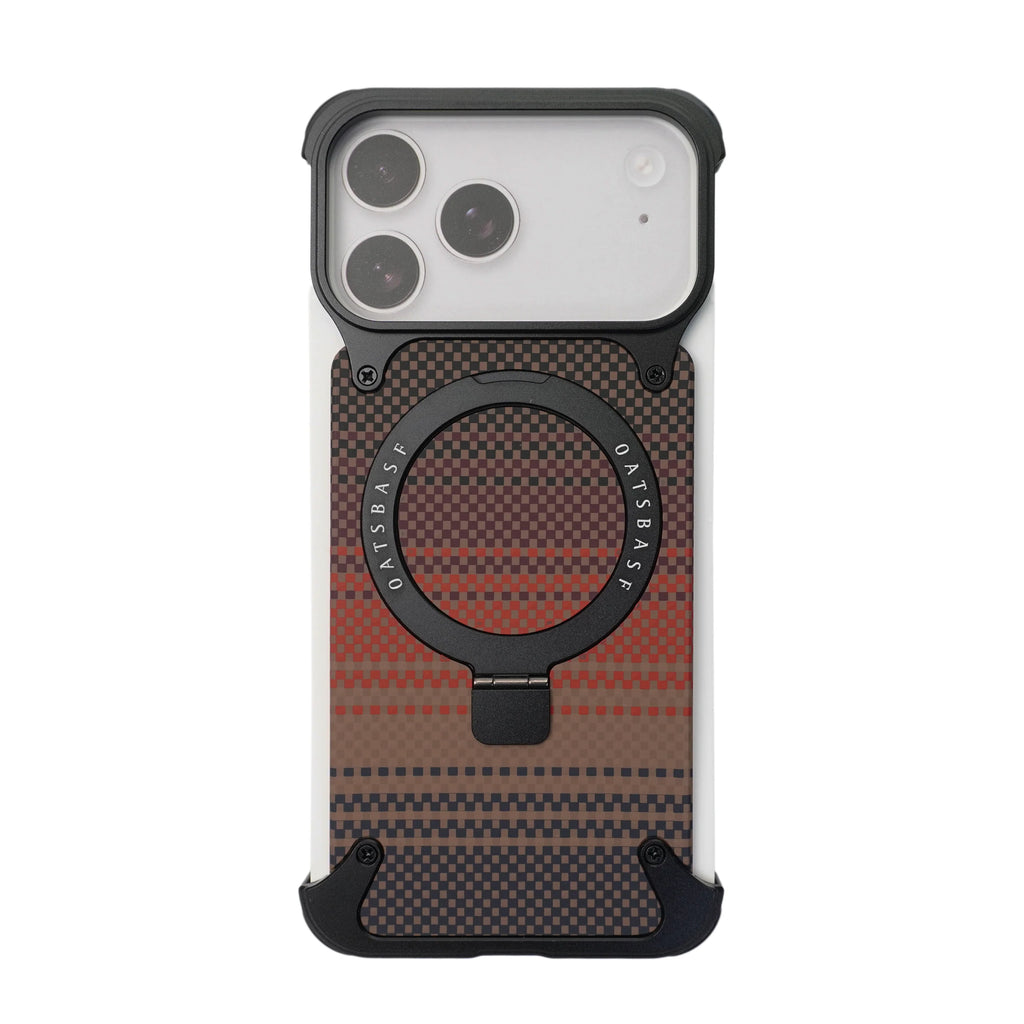 Carbon Fiber  Frameless Metal Magsafe Case with Kickstand
