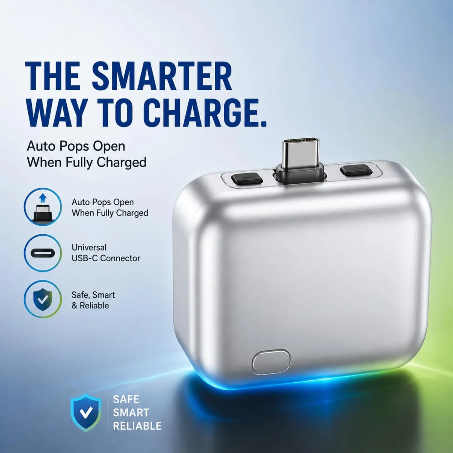 Eject: Type-C Smart Auto Cut-Off Charging Adapter with Automatic Power Disconnect & Battery Protection