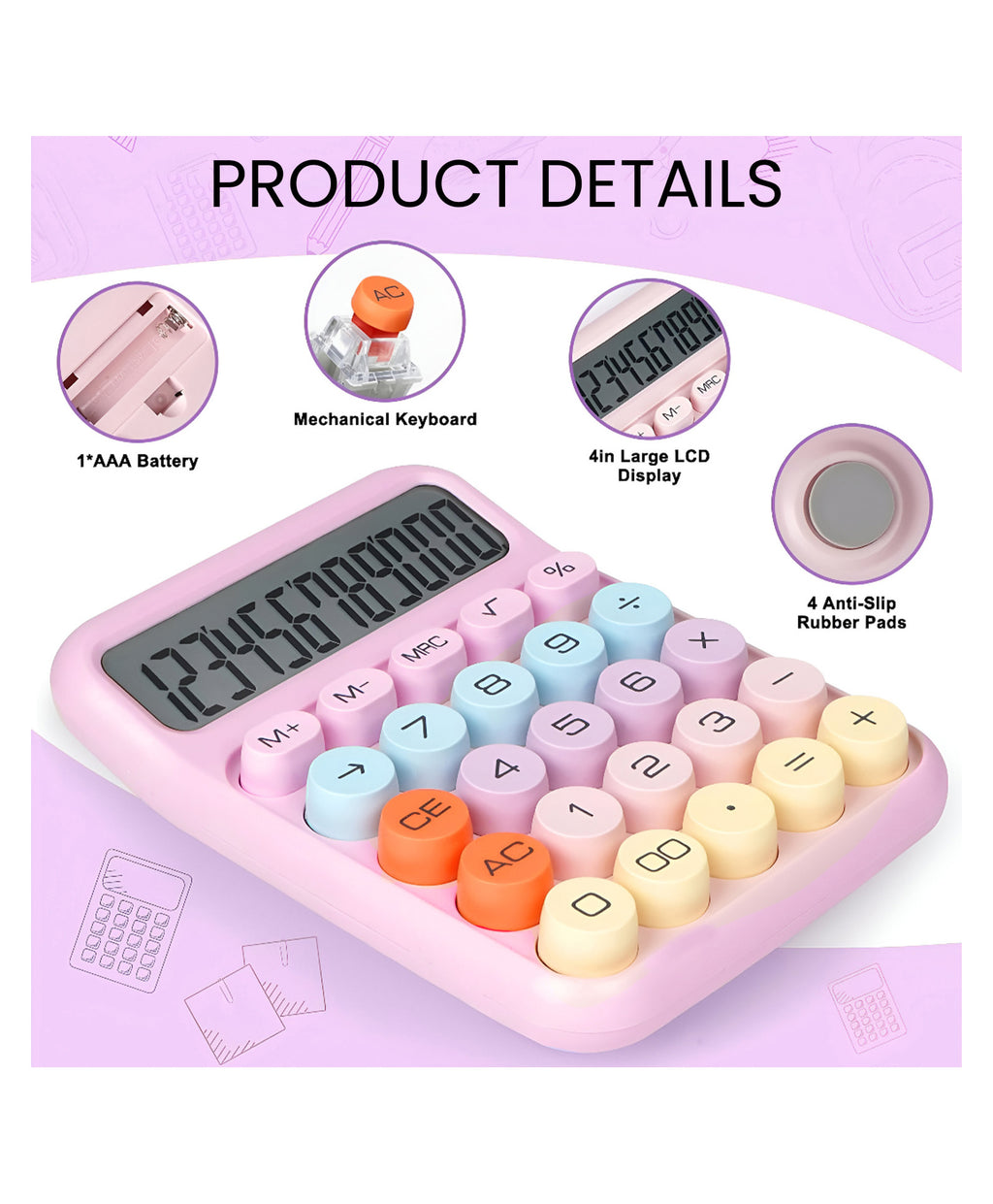 Colorful Calculator Extra Large - Karol Bagh Wala