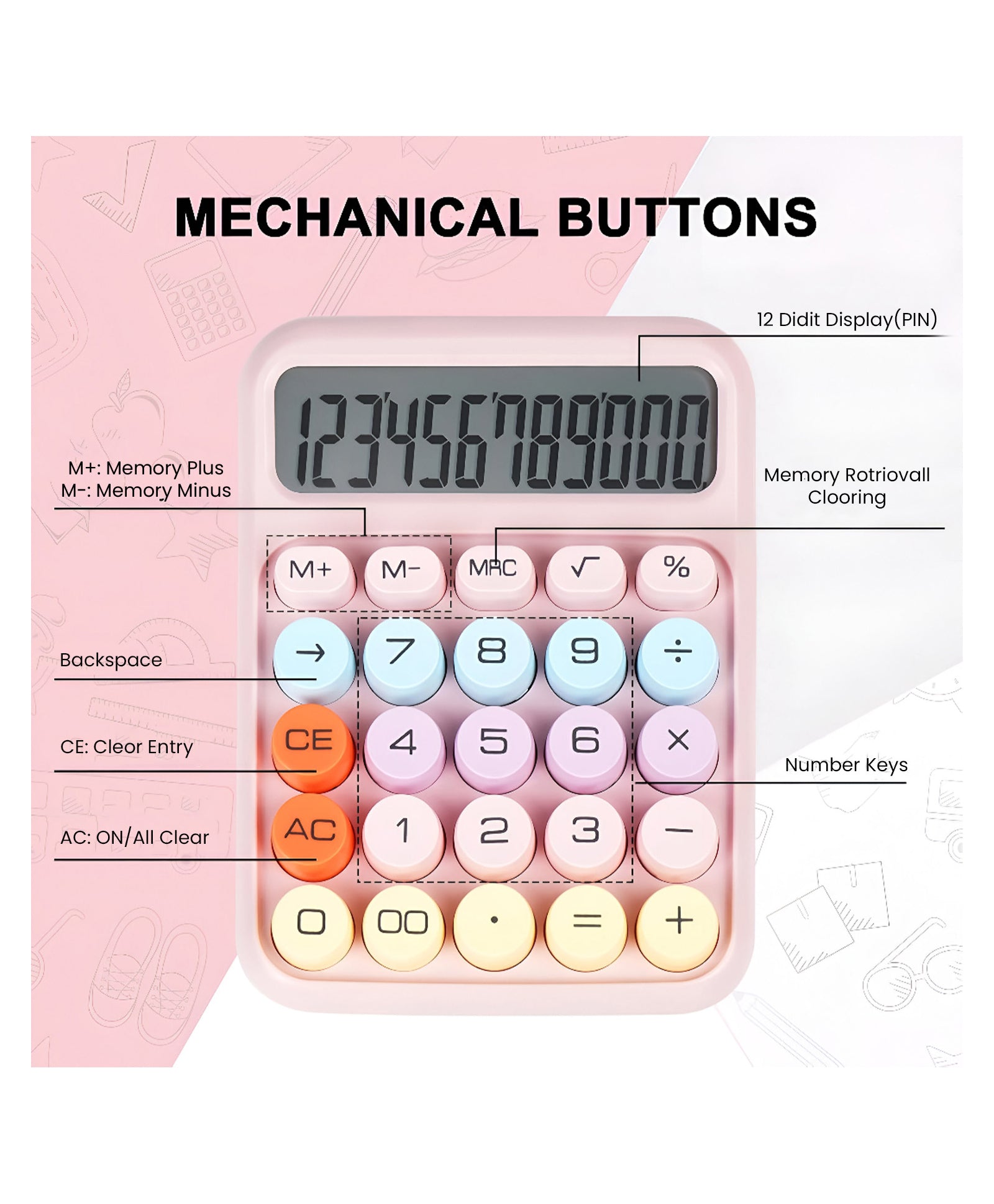 Colorful Calculator Extra Large - Karol Bagh Wala