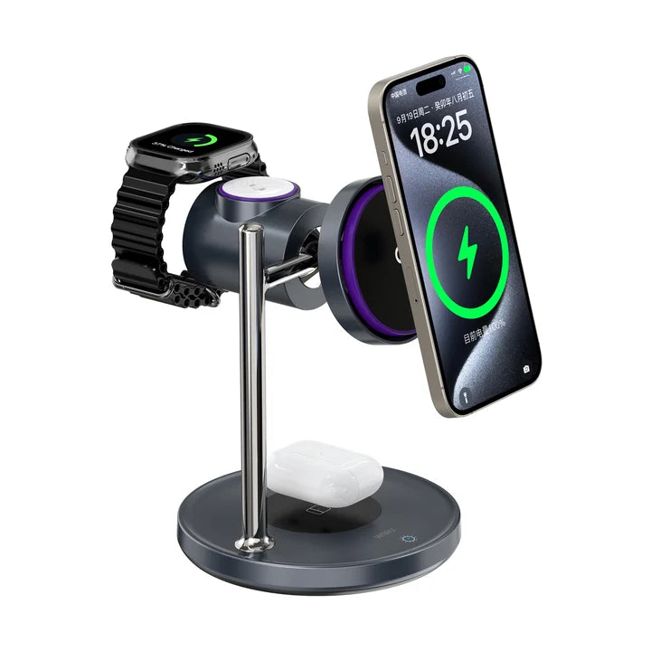WiWU Space Station 3-in-1 Air-cooled Wireless Charger  Qi2.2 25W