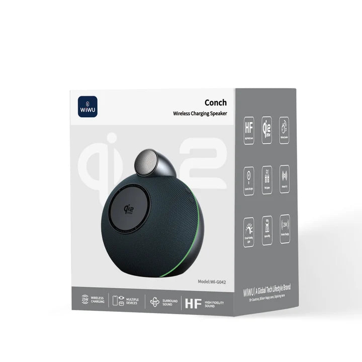 WiWU Conch Wireless Charger Speaker 3-in-1 Charging and Hi-Fi Audio