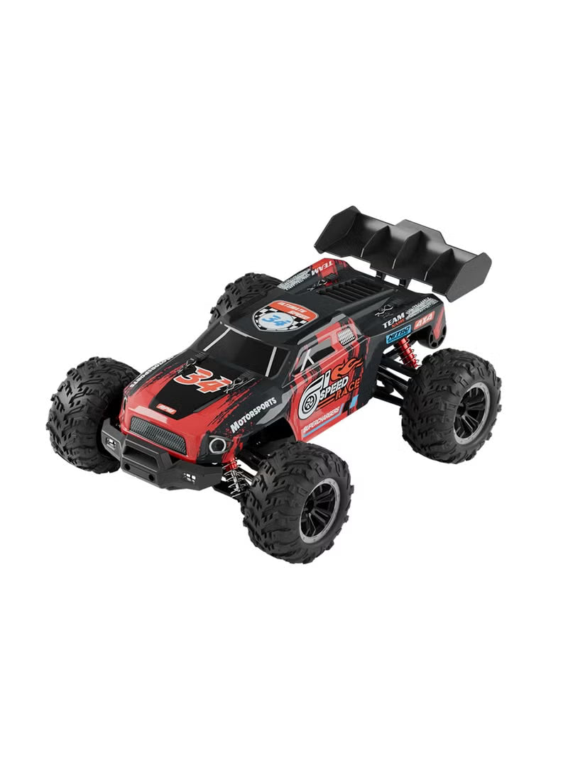 Wild Storm HW-8810 High-Speed RC Car | 1:16 Scale Brushless Off-Road Vehicle | 50km/h | 4WD | Waterproof | Metal Parts | LED Lights | Remote Control Car for Kids & Adults | All-Terrain Racing (Red)