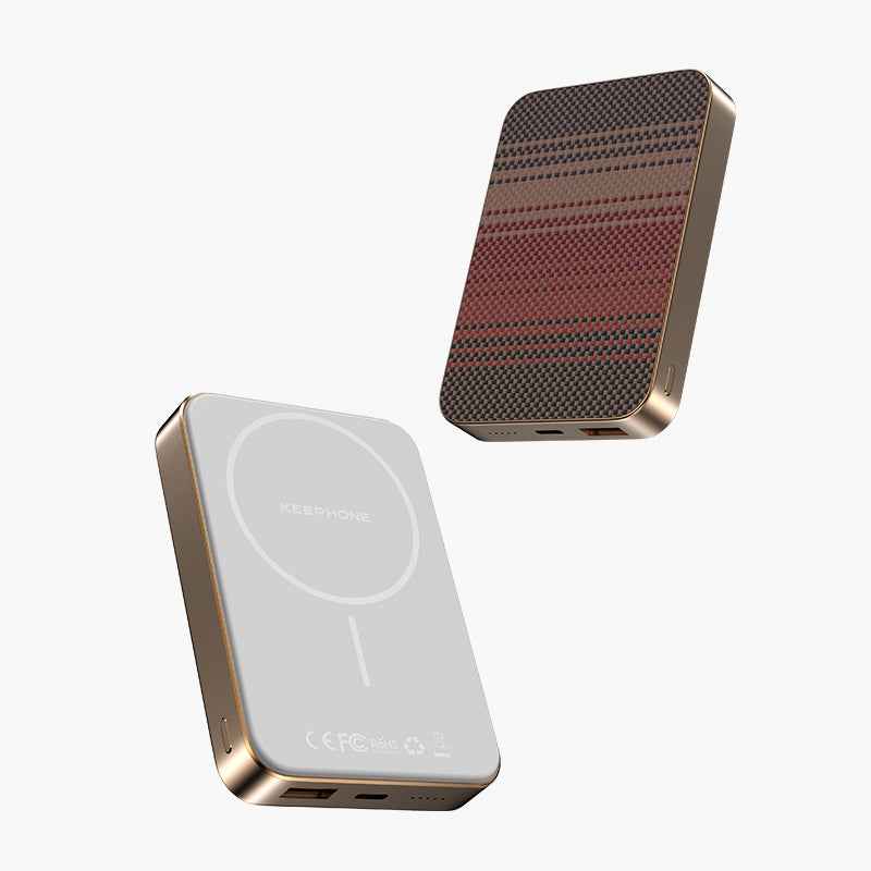 Slim 10000mAh Magnetic Wireless Power Bank Kevlar Carbon Fiber