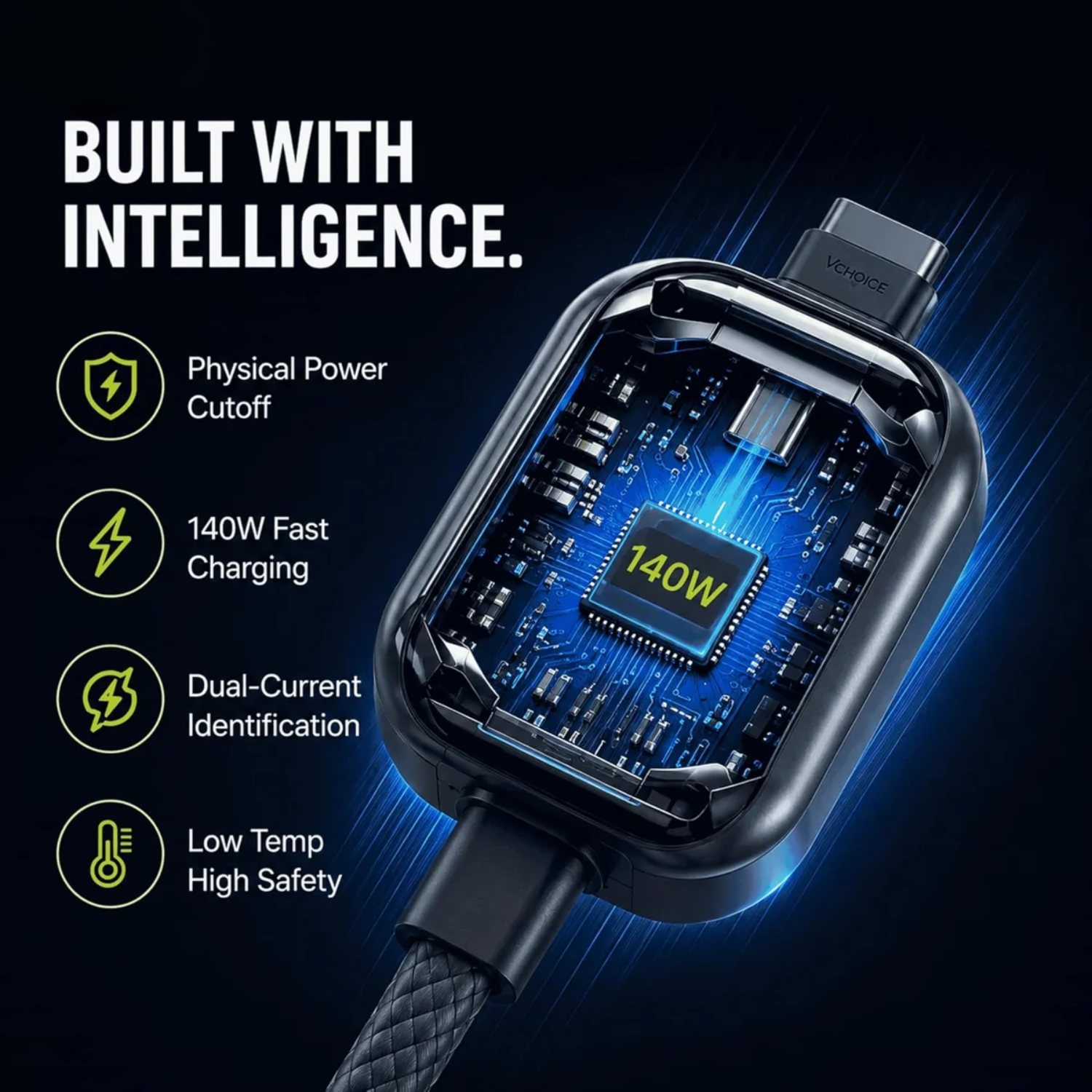 Eject: Type-C Smart Auto Cut-Off Charging Adapter with Automatic Power Disconnect & Battery Protection
