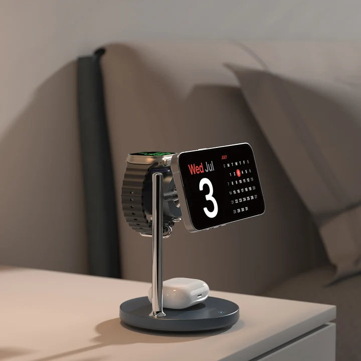 WiWU Space Station 3-in-1 Air-cooled Wireless Charger  Qi2.2 25W