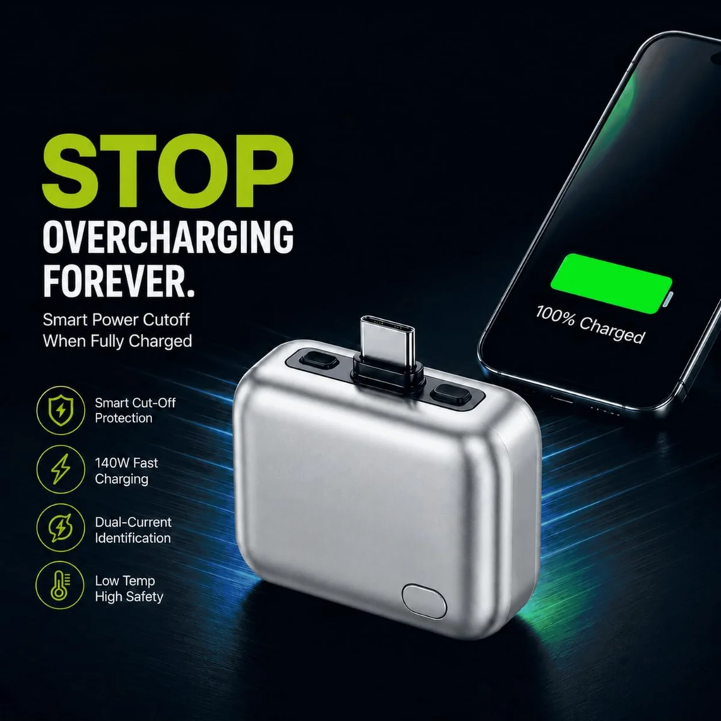 Eject: Type-C Smart Auto Cut-Off Charging Adapter with Automatic Power Disconnect & Battery Protection