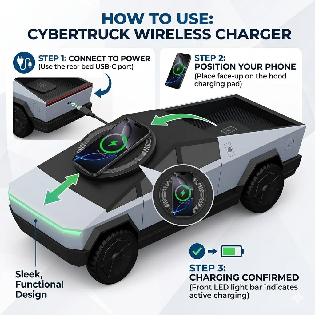 Tesla Cybertruck 3-in-1 Wireless MagSafe Charger