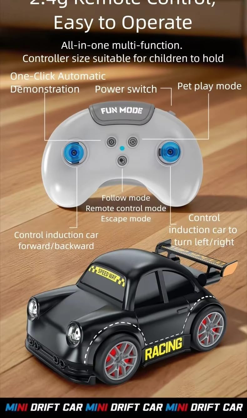 Intelligent Mini RC Drifting Car with Follow Me & Escape Mode