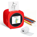 AI Voice Sticker Printer Box for Kids,Inkless Wireless Screen-Free Imagination Printer with Safe Paper Rolls,Portable Thermal Mini Sticker Maker Machine for DIY/Gift,For Home/School/ Office (Red)