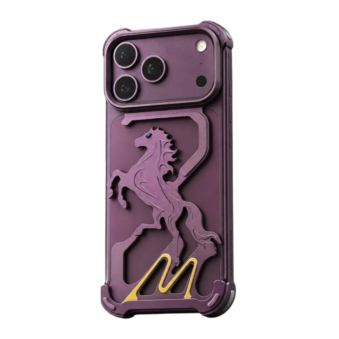Movenchy Pegasus Horse Hollow Aluminum Alloy Metal iPhone Case