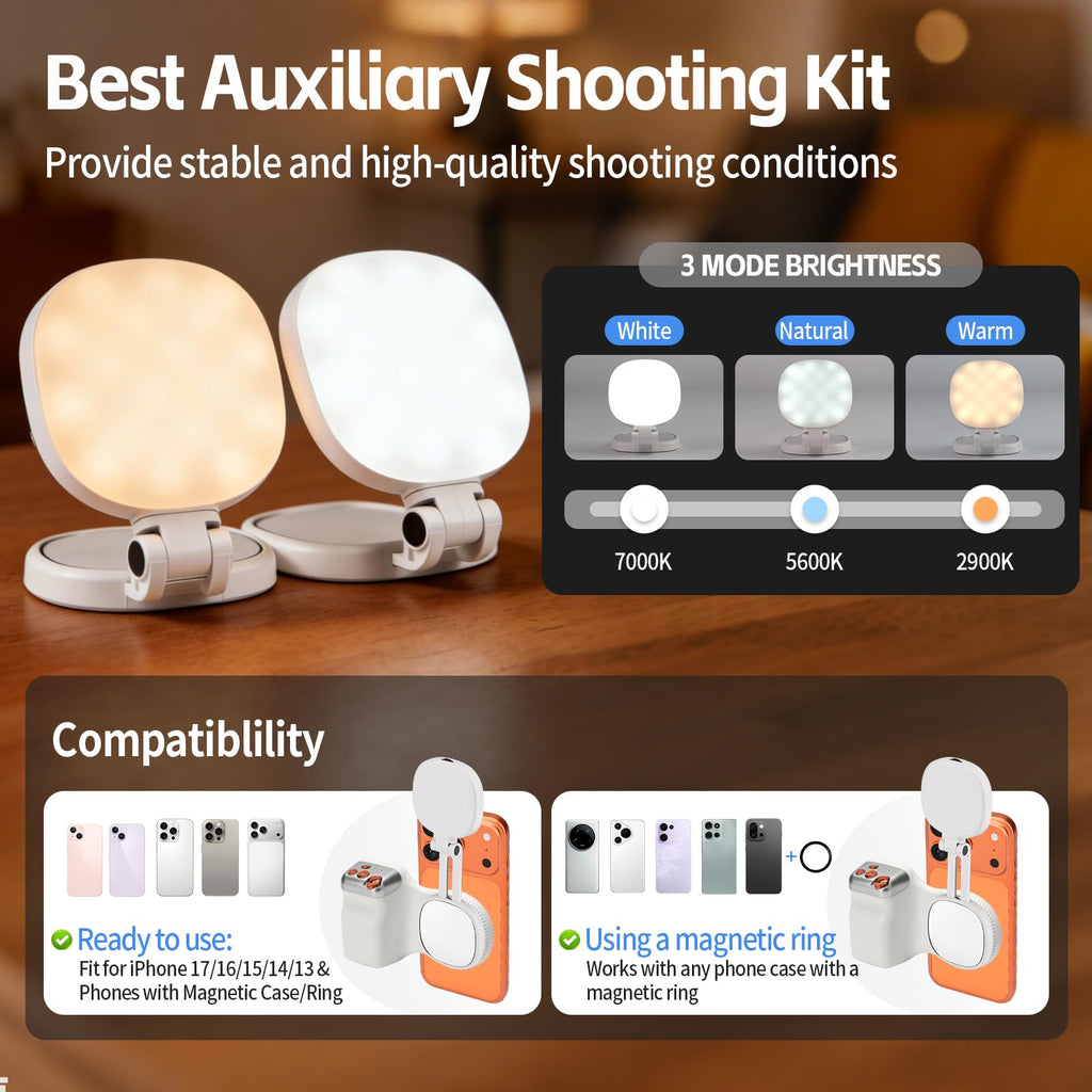 MagSafe Camera Grip with Selfie Light for iPhone & Android