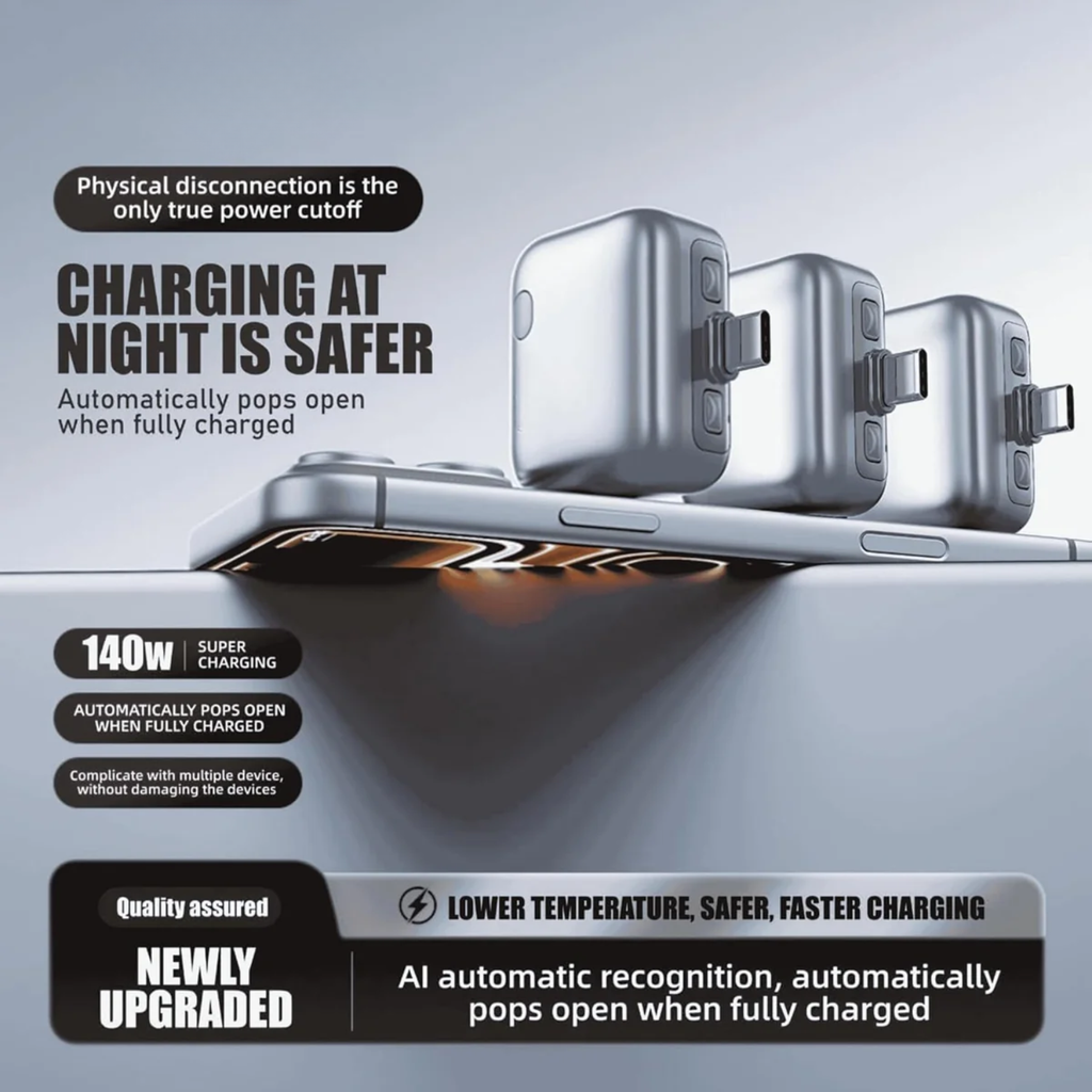 Eject: Type-C Smart Auto Cut-Off Charging Adapter with Automatic Power Disconnect & Battery Protection