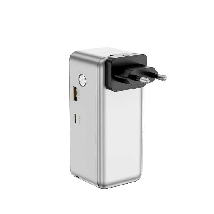 WiWU 15000mAh Power Mega — 2-in-1 GaN Charger & Power Bank for Global Power Needs