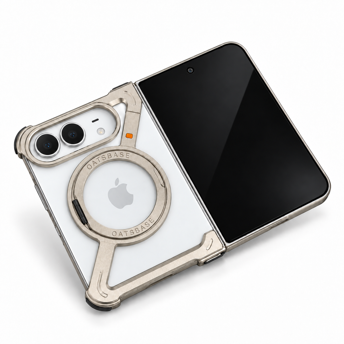 iPhone Duo Titanium Shield Case with Airbag Corners, 360° Ring Stand &amp; MagSafe