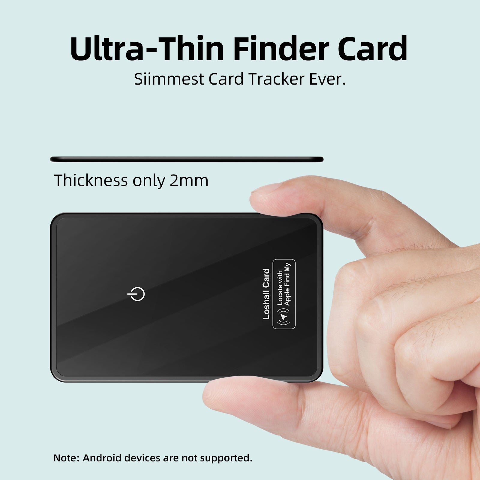 Ultra-Thin AirTag Card with Wireless Charging for iOS & Android