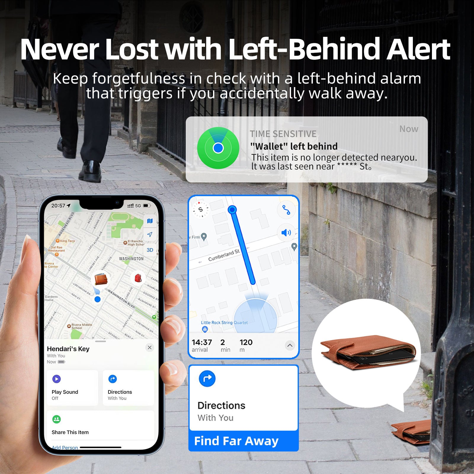 Ultra-Thin AirTag Card with Wireless Charging for iOS & Android