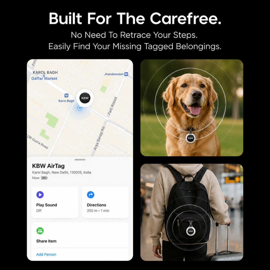 KBW AirTag – Smart Tracker for Apple Find My + Free Keychain