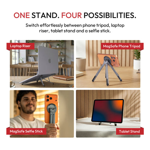 3-in-1 MagLock Stand - Laptop Riser, Phone & Tablet Stand