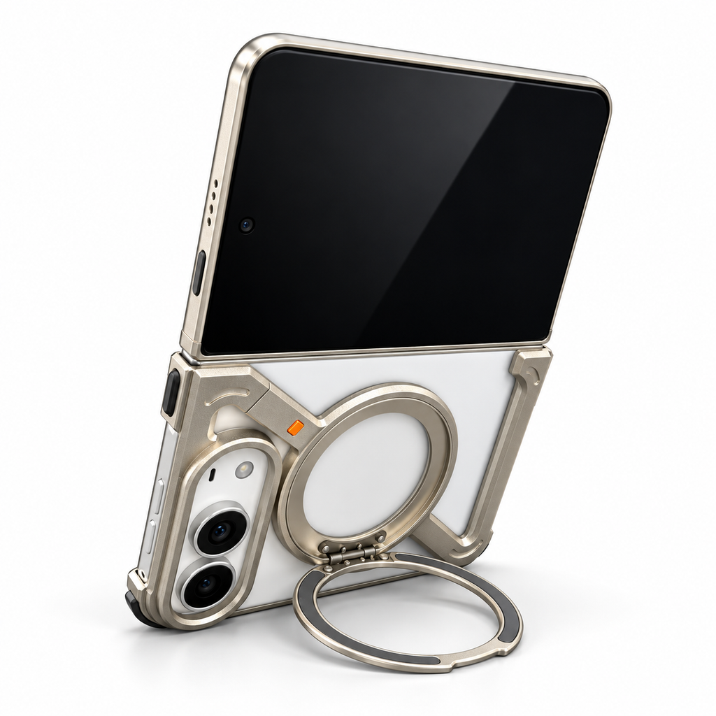 iPhone Duo Titanium Shield Case with Airbag Corners, 360° Ring Stand &amp; MagSafe