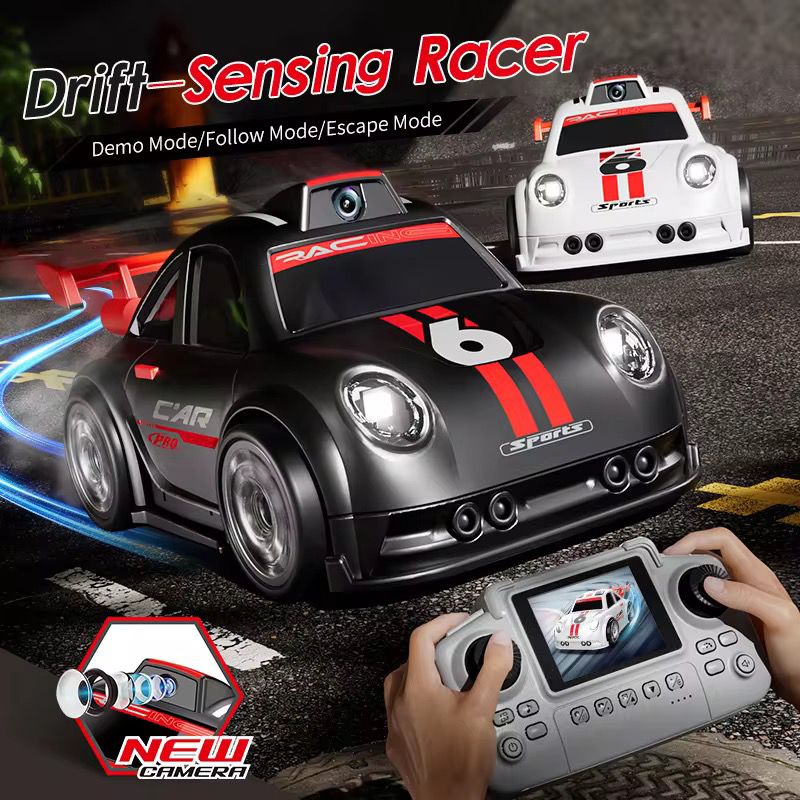 2.4 Inch Screen RC Drift Car with Camera, Drift Induction Racing Car, RC Photography Toy with LED & Music, Follow-up Mode