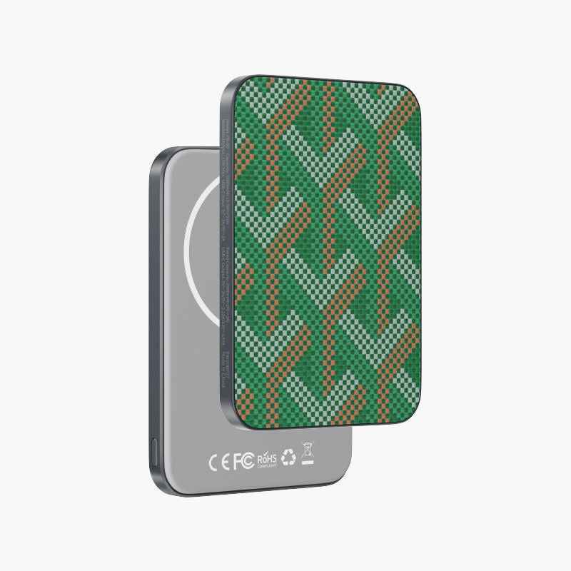 Ultra Slim 5000mAh Magnetic Wireless Power Bank Kevlar Carbon Fiber