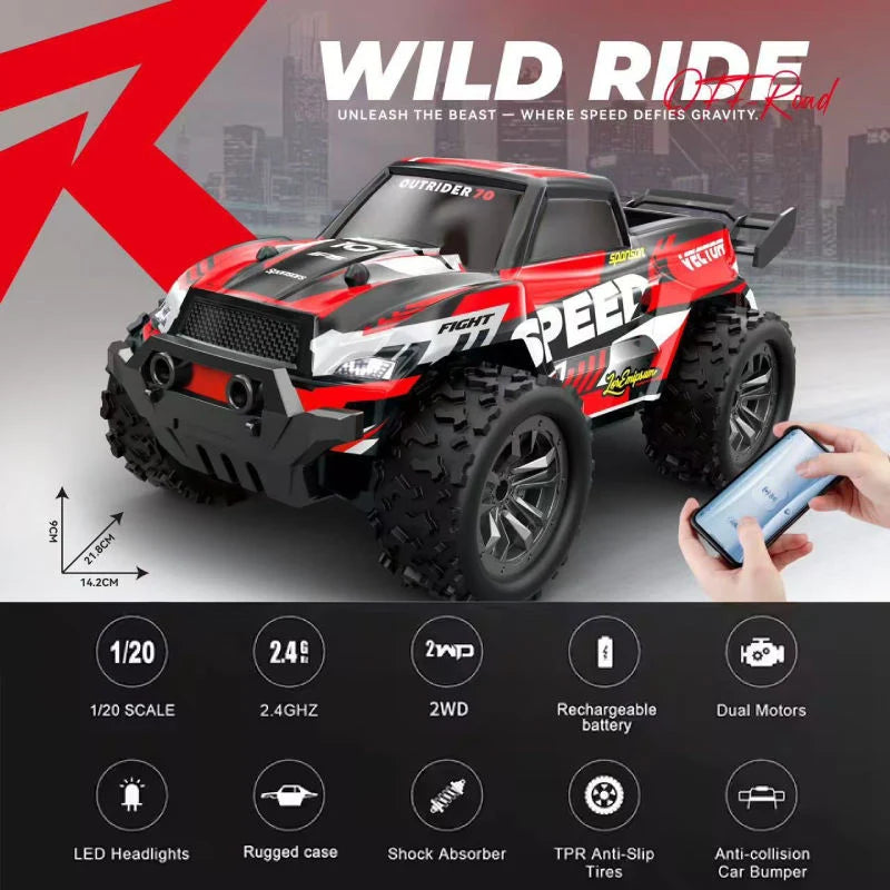 Wild Ride 4x4 RC Off-Road Car with Mobile App Control