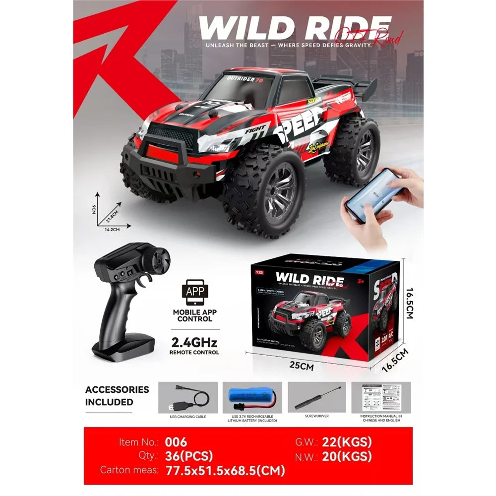 Wild Ride 4x4 RC Off-Road Car with Mobile App Control